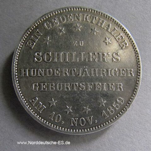 Frankfurt Gedenktaler 1859 Schiller