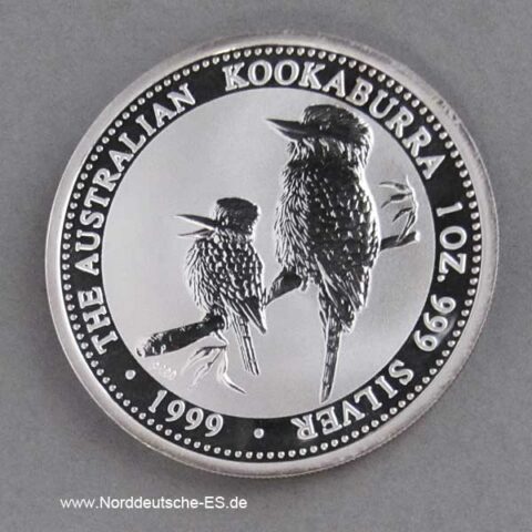 Australien 1 oz Silber Kookaburra 1999