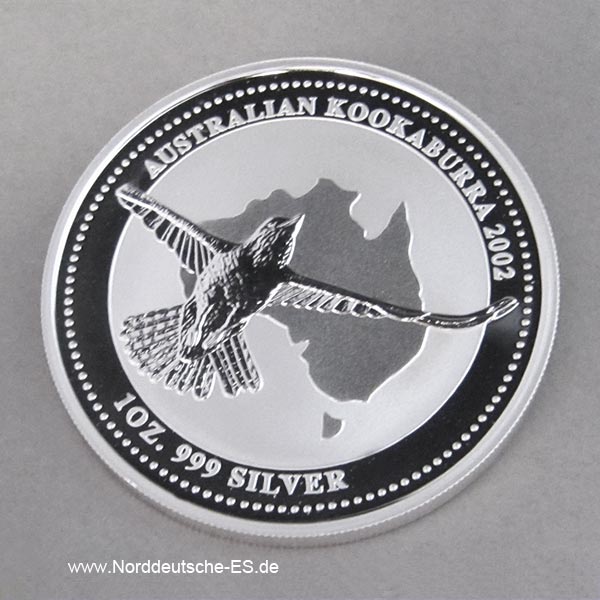 Australien 1 oz Silber Kookaburra 2002
