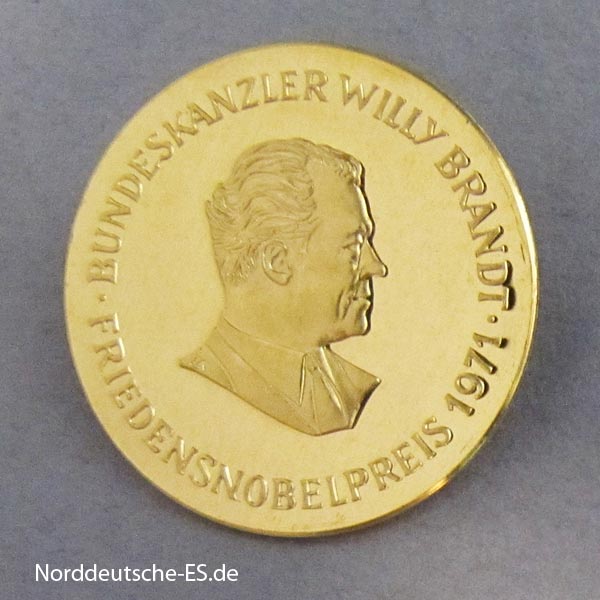 Deutschland Goldmedaille Friedensnobelpreis 1971 Willy Brandt