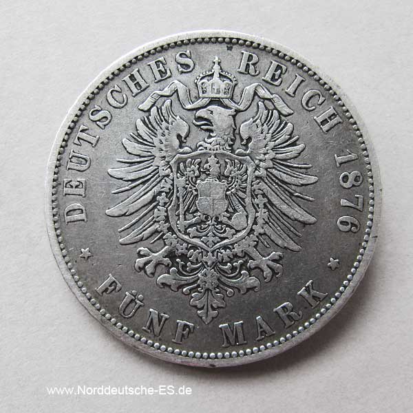 5 Mark Silbermünze Karl von Württemberg