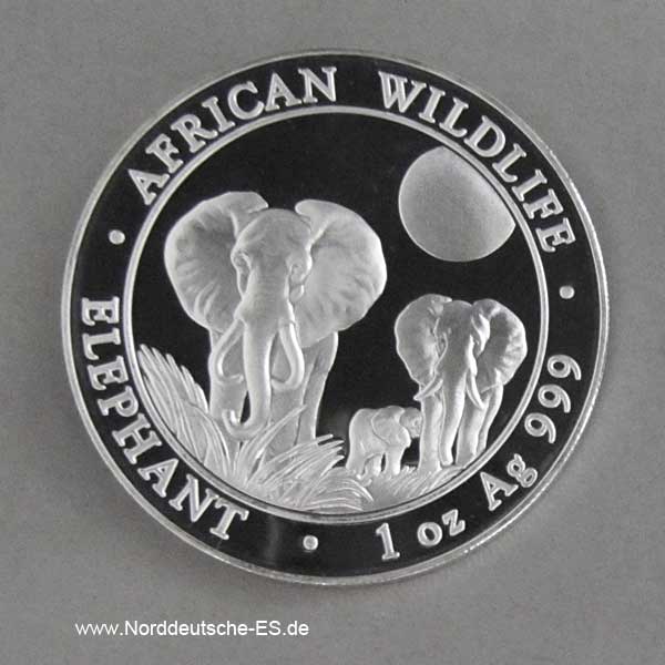 Somalia Elephant 1oz Silber 2014 African Wildlife
