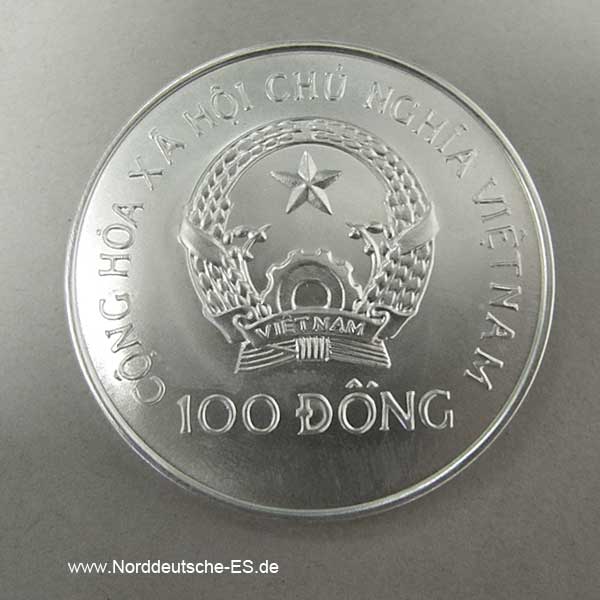 Vietnam 100 Dong Silber 1988 Drachenboot Thuyen