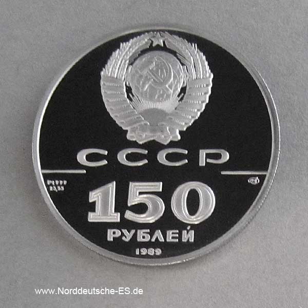 Russland 150 Rubel Platin Schlacht am Ugra 1989