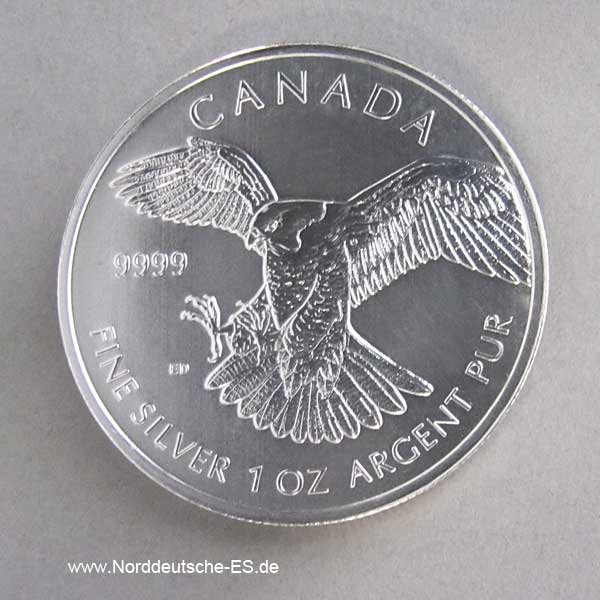 Kanada 1 oz Silbermünze Wanderfalke 2014