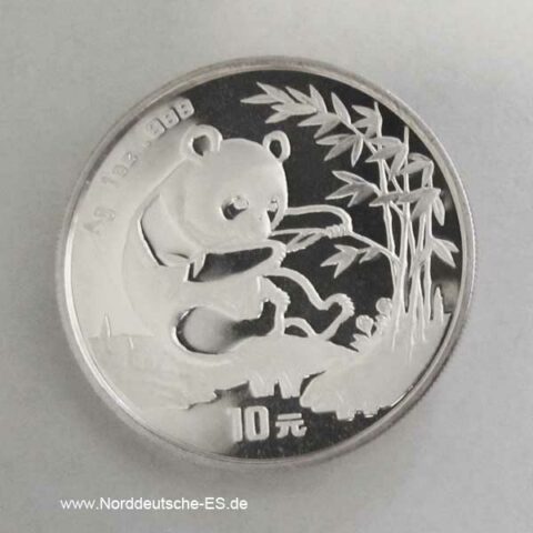 China Panda 10 Yuan 1 oz Silber 1994