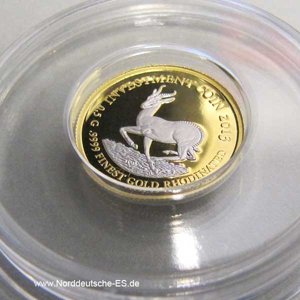 Gabun Investment Coin-Set 2013 Gold Silber Rosegold