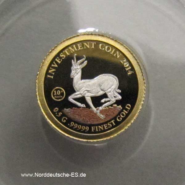 Gabun Investment Coin Set 2014 Jubilee 10th Anniversary