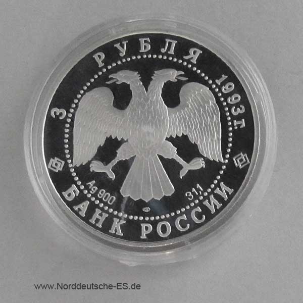 3 Rubel Silbermünze 1993