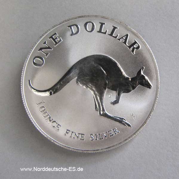 Australien Kangaroo 1 oz Silbermünze 1993