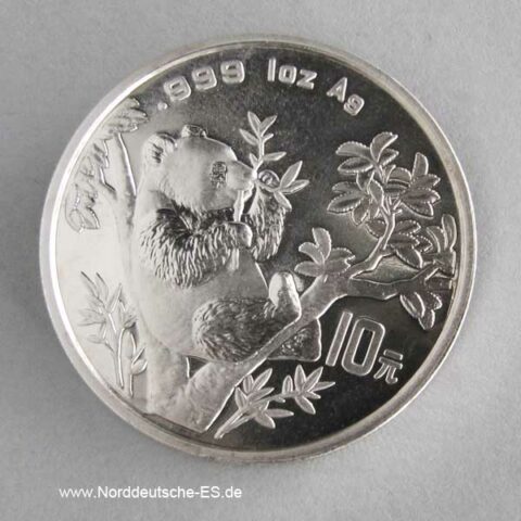 China Panda 10 Yuan 1 oz Silber 1995