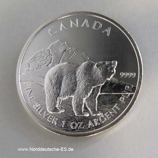 Kanada 1 oz Silber 5 Dollar 2011 Grizzlybär