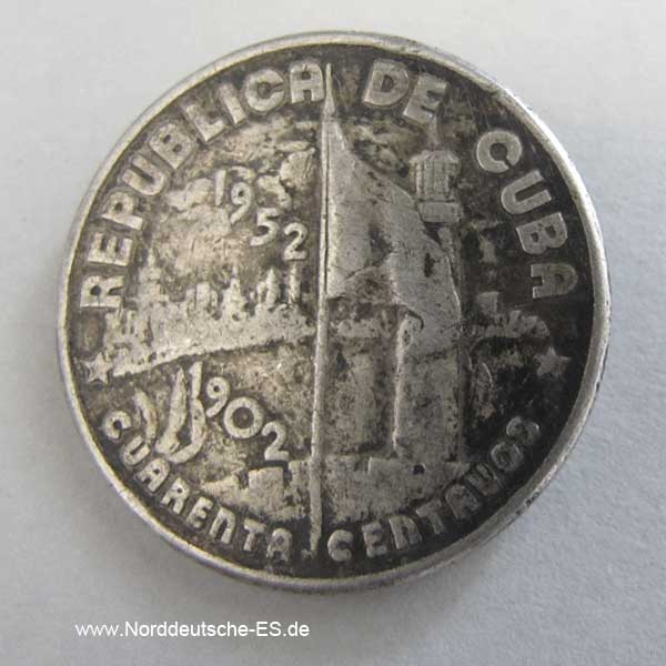 Kuba 40 Centavos 1952