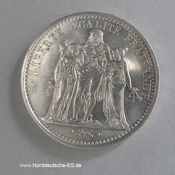 Frankreich 10 Francs Silbermünze Herkulesgruppe 1965-1973