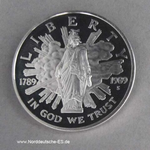 USA 1 Dollar 1989 Silbermünze 200 Jahre Kongress