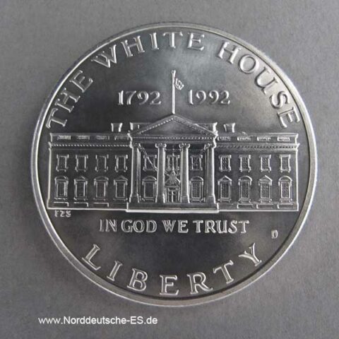 USA 1 Dollar Silbermünze 200 Jahre White House 1992