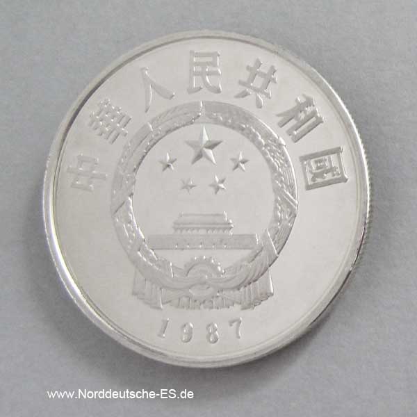 5 Yuan 1987 Silbermünze China