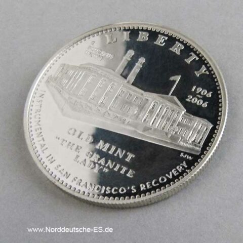 USA 1 Dollar Silbermünze 2006 Old Mint The Granit Lady