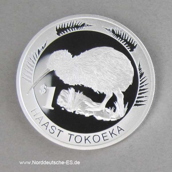 NeuSeeland 1 oz Kiwi Vogel Silber in Box mit Zertifikat 2008