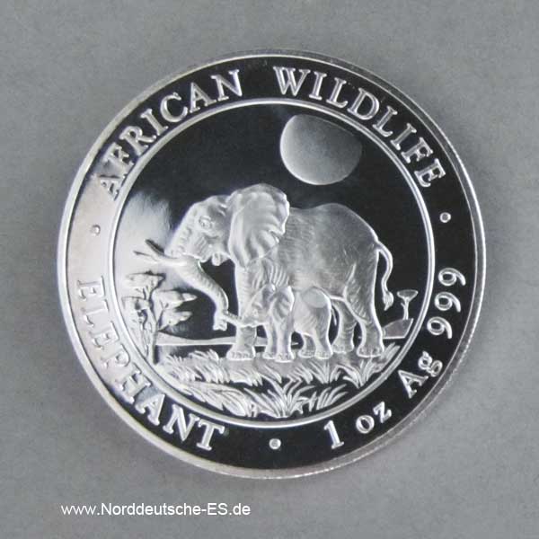 Somalia Elephant 1 oz Silber 2011 African Wildlife