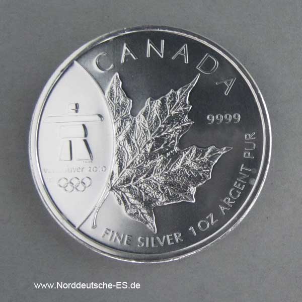 Kanada Maple Leaf Vancouver Olympiade 1 oz Silber 2008