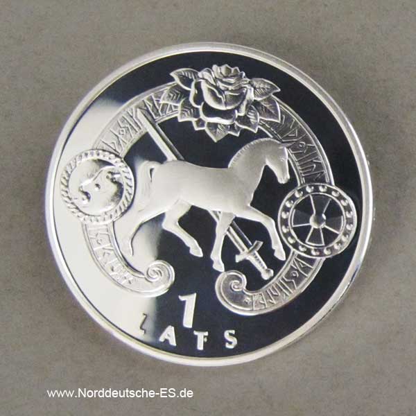 Lettland 1 Lats Silbermünze Sigulda 2007