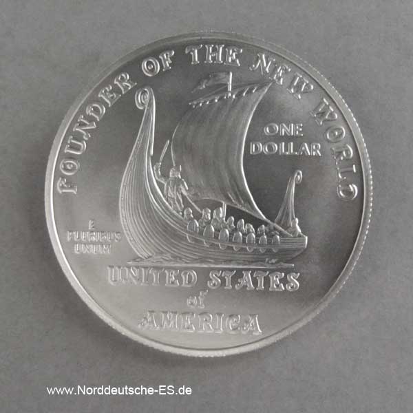 USA 1 Dollar Silbermünze Leif Ericson 2000