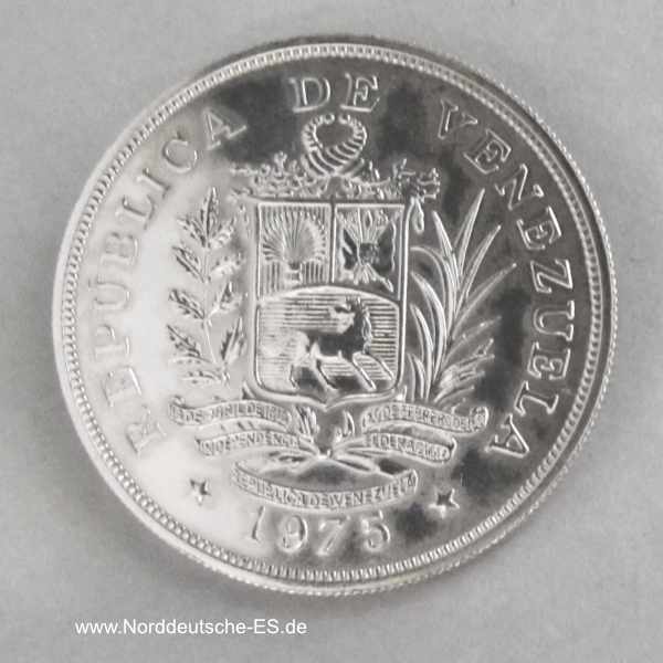 Venezuela 50 Bolivares Gürteltier Silber