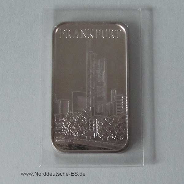 1 Unze Silberbarren Motivbarren Frankfurt Commerzbank-Tower