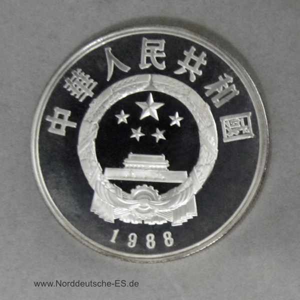 China 5 Yuan 1988 Silbermünze Dichterin Li Qingzhao 1084-1151