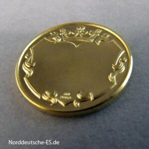 Goldmedaille Sternzeichen Gravur Fläche gekröntes Wappen HH 999 Feingold