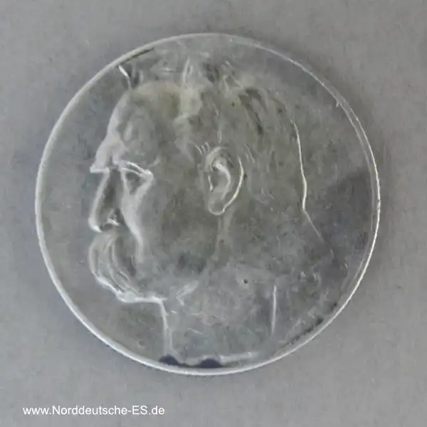 Polen 5 Zloty Silber Josef Pilsudski 1934