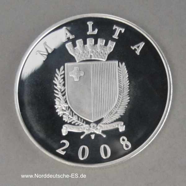 Malta 10 Euro Silbermünze Auberge de Castille 2008 PP