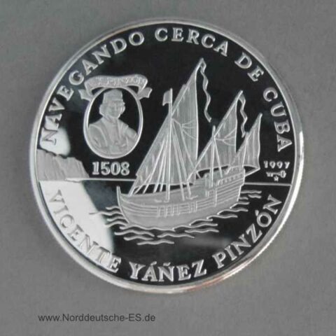 Kuba 10 Pesos 1997 Feinsilber 999 Umsegelung von Cuba