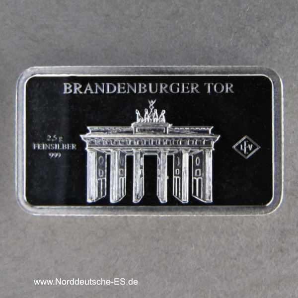 Kleiner Silberbarren Brandenburger Tor