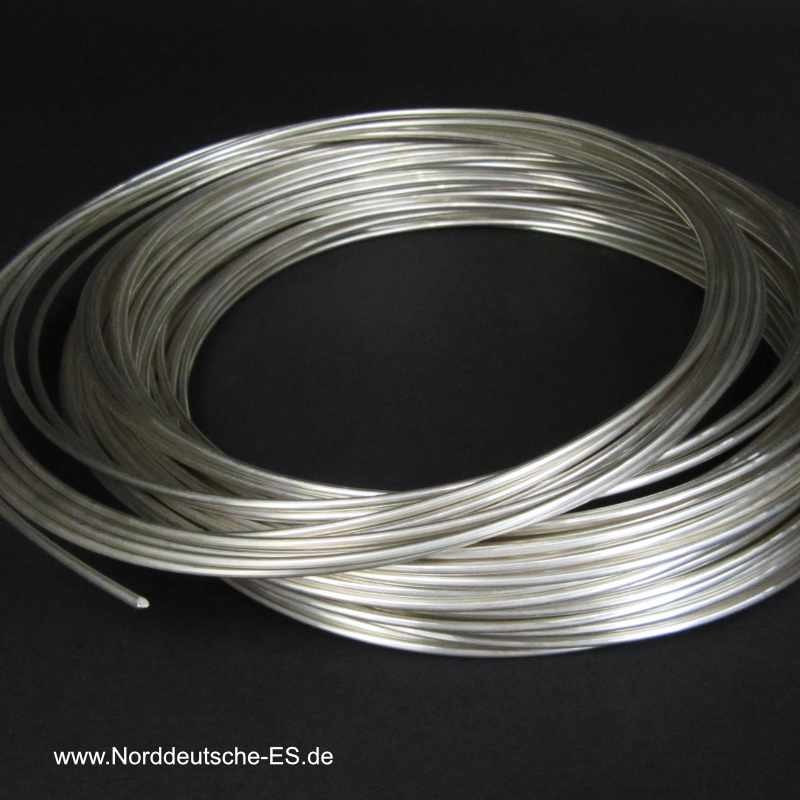 Fein-Silber-Streif 999,9 Ring-Schiene Draht-halbrund 2,5 x 1,3 mm Poliert NEU 