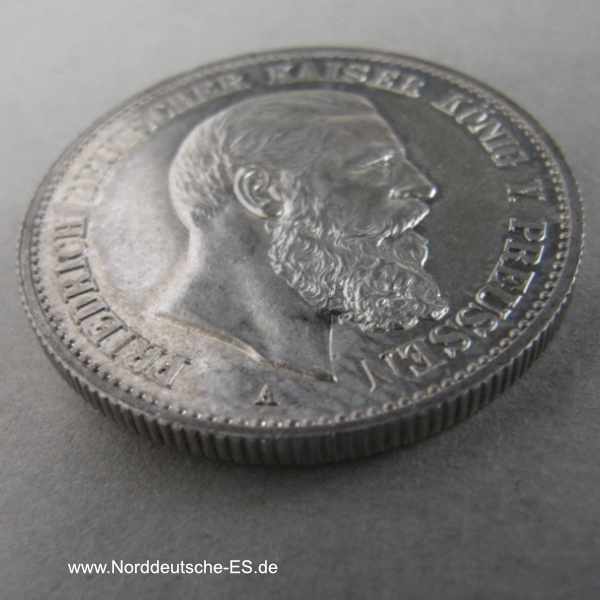 Deutsches Reich 2 Mark Friedrich III 1888 A Preussen Silbermünze