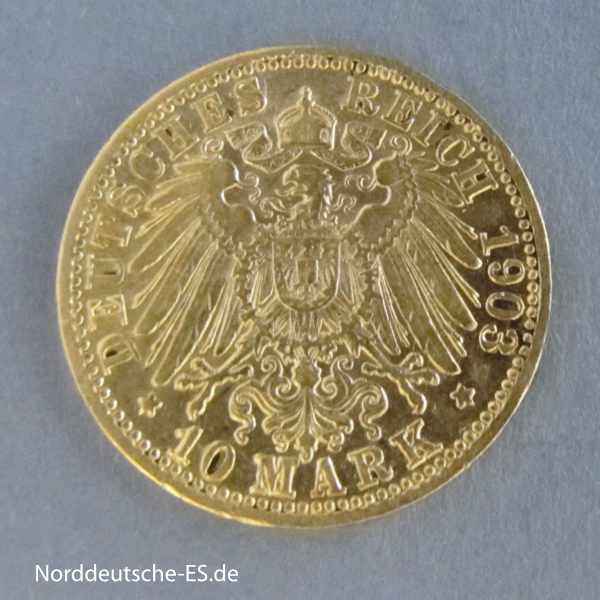 Deutsches Reich 10 Mark Friedrich Baden 1903 G