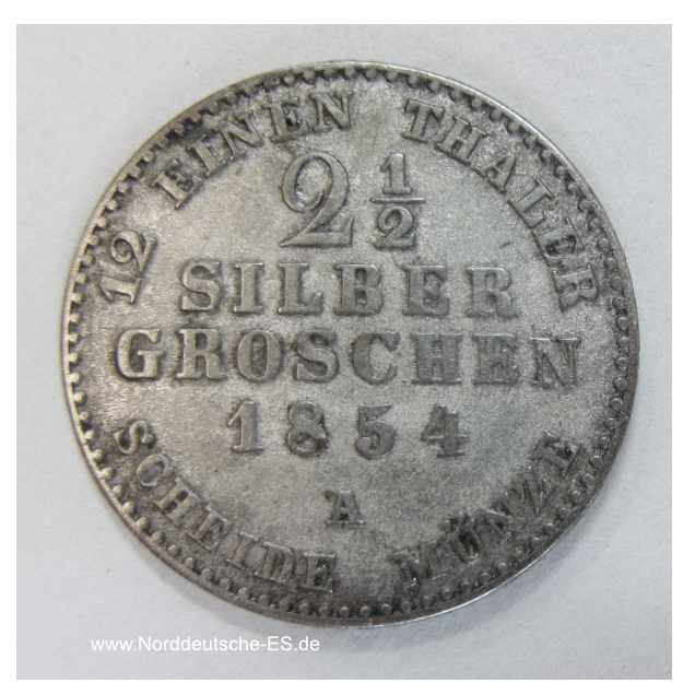 Preußen 2 ½ Silbergroschen 1854 A Friedrich Wilhelm IV
