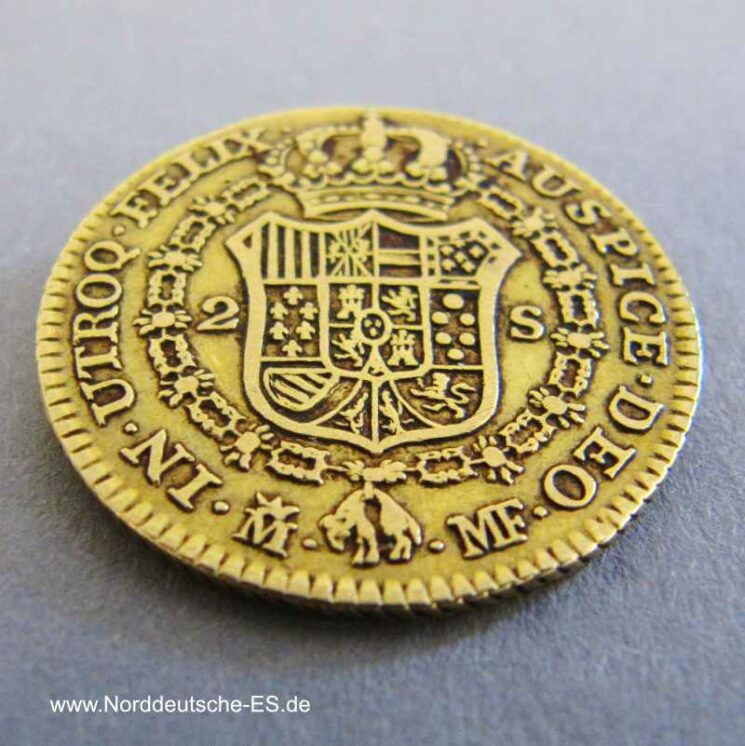 Spanien 2 Escudos Gold 1790 Carlos IV