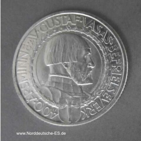 Schweden 2 Kronen Silber 400 Jahre Unabhängigkeit 1921