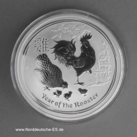 Australien 10 oz Year of the Rooster Silber Hahn 2017