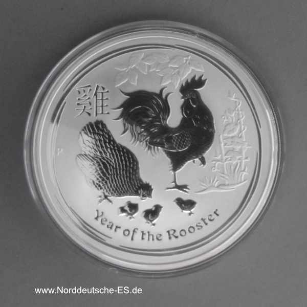 Australien 10 oz Year of the Rooster Silber Hahn 2017