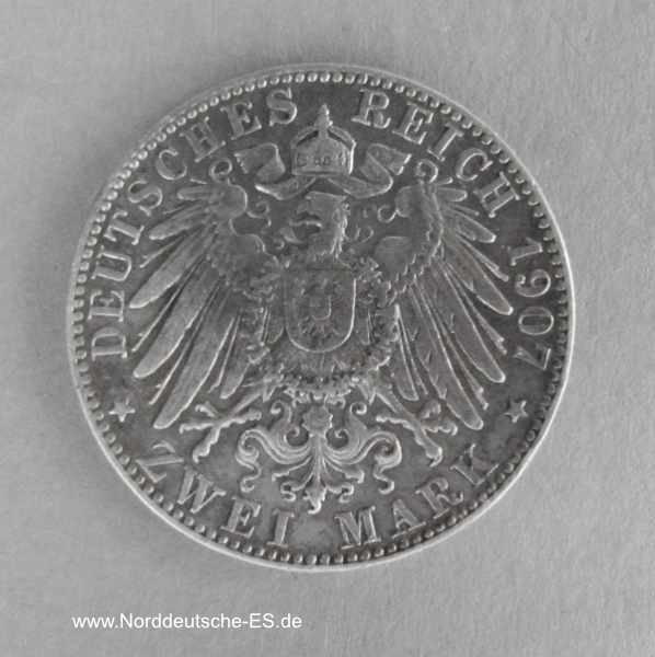 Deutsches Reich 2 Mark Silber Otto König von Bayern 1891-1913