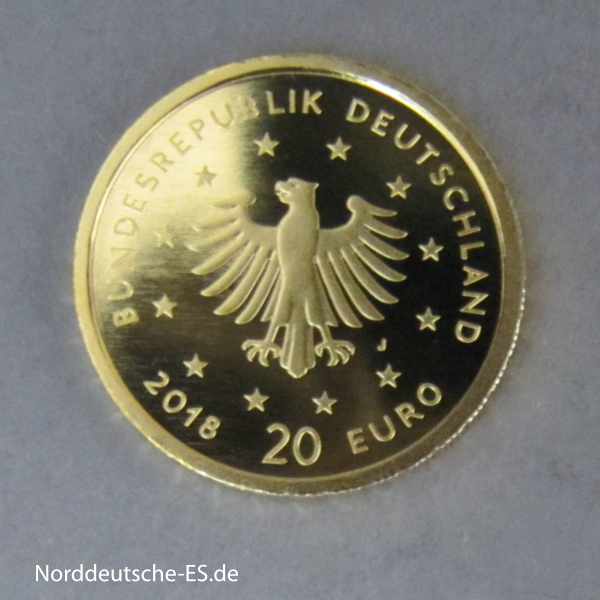 Deutschland 20 Euro Uhu 2018 Goldmünze Heimische Vögel