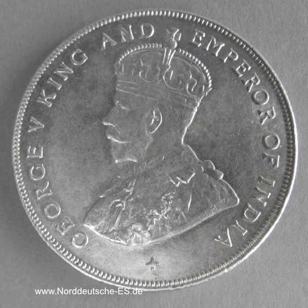 Straits Settlements 1 Dollar 1920 George V 1919-1926