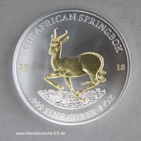 Gabun-1000 Francs-1oz-silber-Springbok