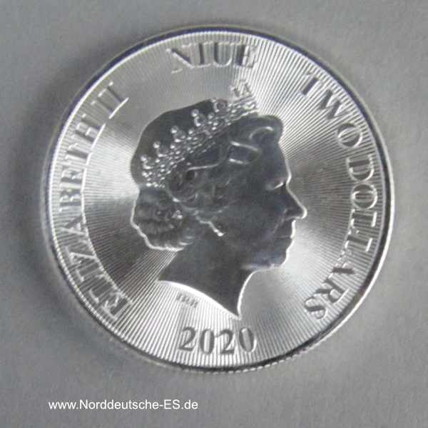 Niue 1 oz Silber 2 Dollars Lebensbaum teilvergoldet 2020