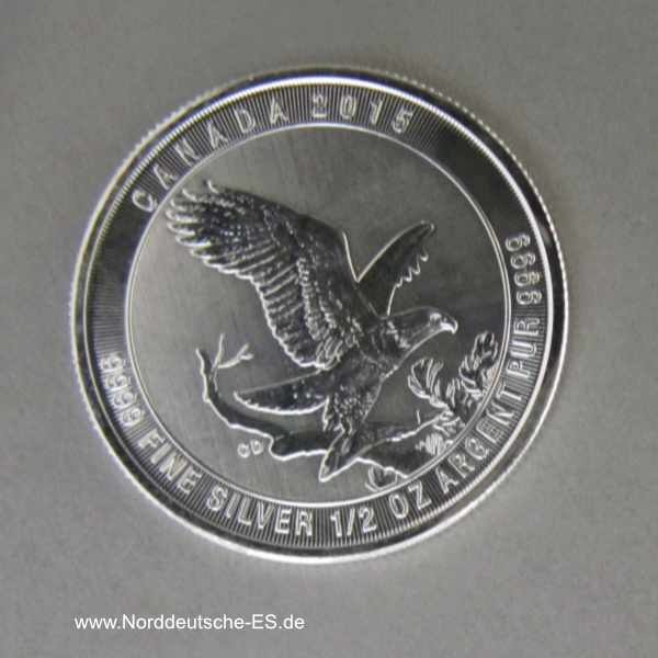 Kanada 2 Dollars 1_2 oz Silber Bald Eagle 2015