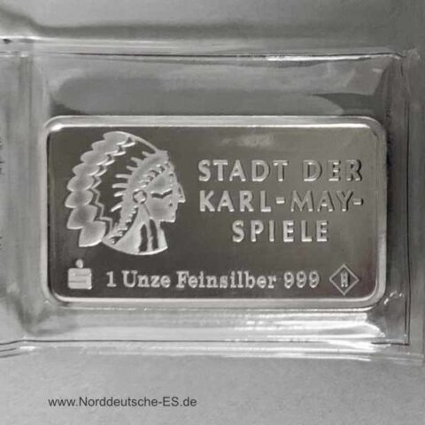 Silberbarren 1 oz Bad Segeberg Stadt der Karl-May-Spiele